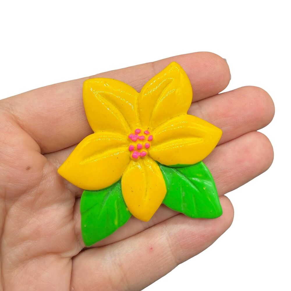 Vintage Jewelry Colorful Flower Brooch Yellow Flower pin
